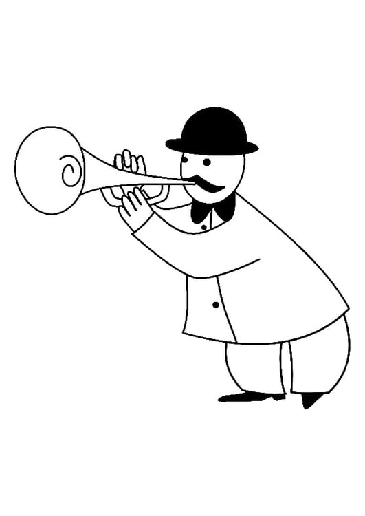 Coloring page trumpeter