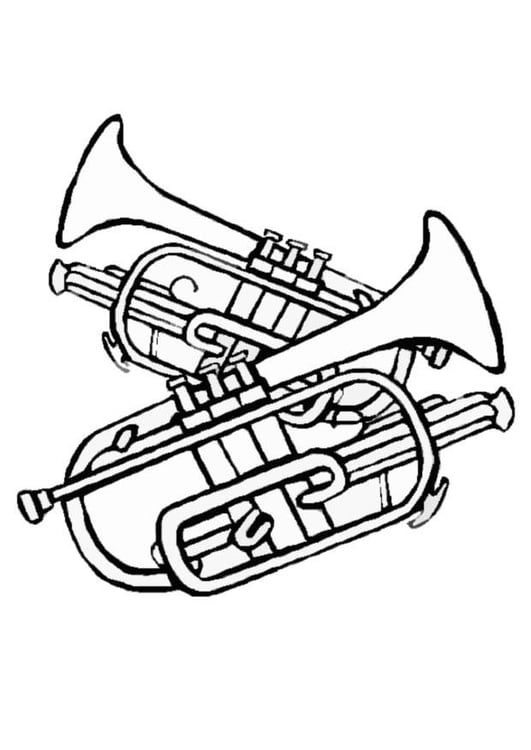 Coloring page trumpets