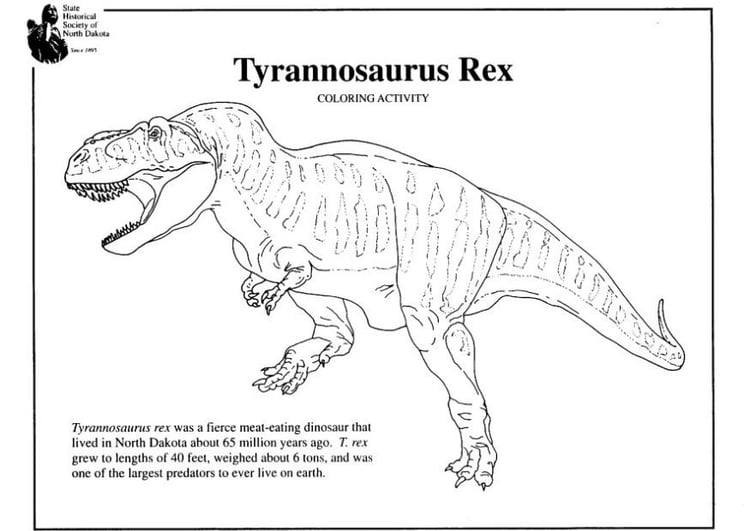 Coloring page tyrannosaurus rex