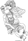 Coloring pages Valentine angel