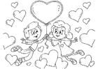 Coloring pages Valentine children