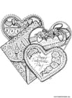 Coloring pages Valentine hearts