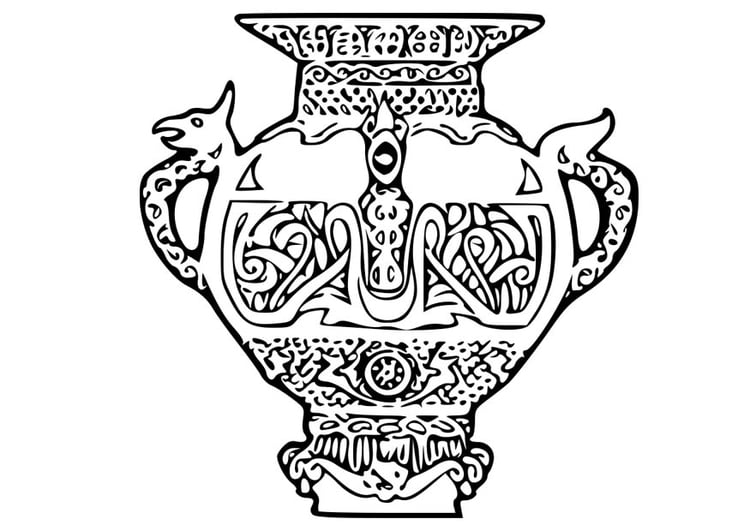 Coloring page Viking Vase