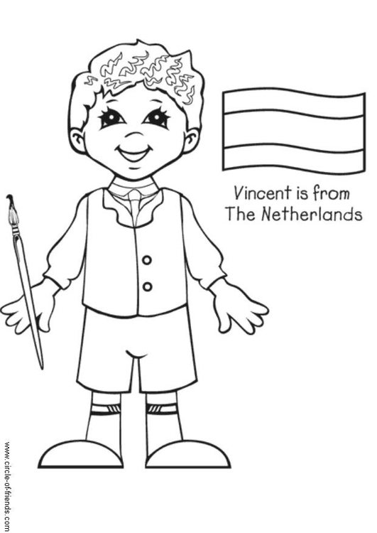 Coloring page Vincent from the Netherlands