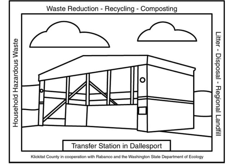 Coloring page waste transfer station