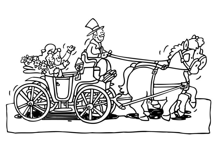 Coloring page wedding carriage
