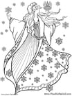 Coloring pages winter fairy