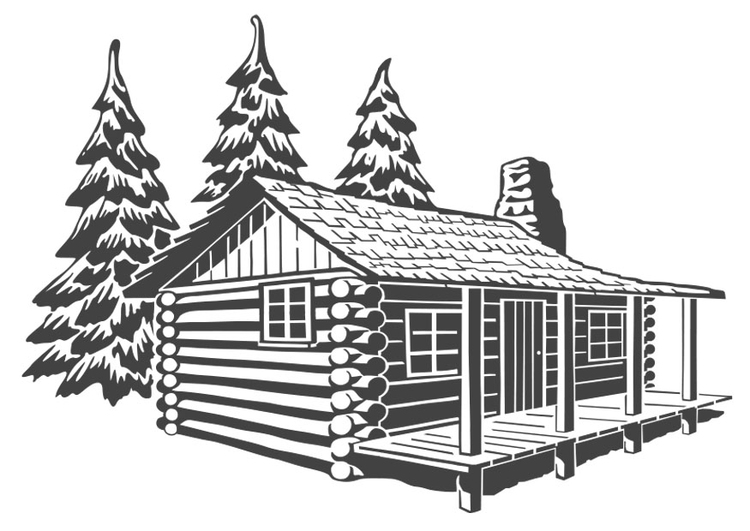 Coloring page wooden dwelling
