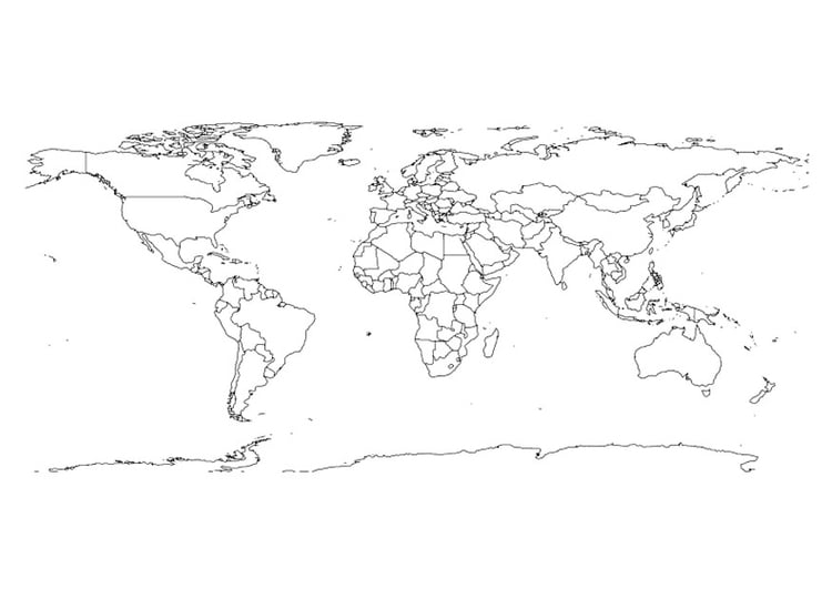 Coloring page world map