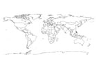 Coloring pages world map