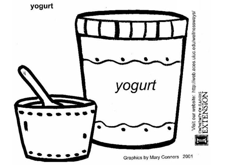 Coloring page yoghurt