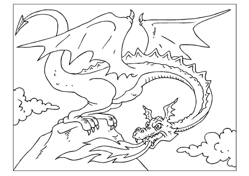 Coloring page dragon