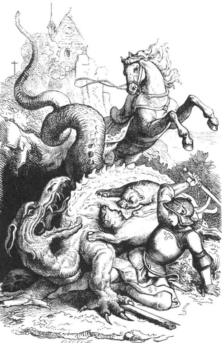 Coloring page Fight with the Dragon