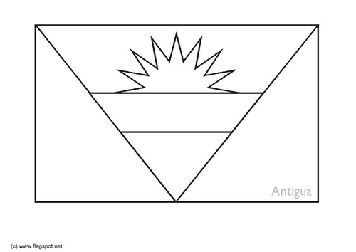 Coloring page flag Antigua