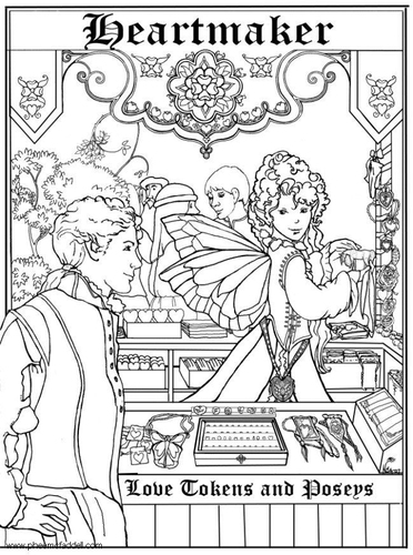 Coloring page heartmaker's shop