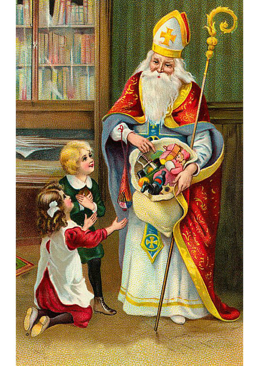 Image children with Santa Claus
