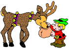 elf with reindeer