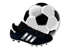 Images football shoe and ball