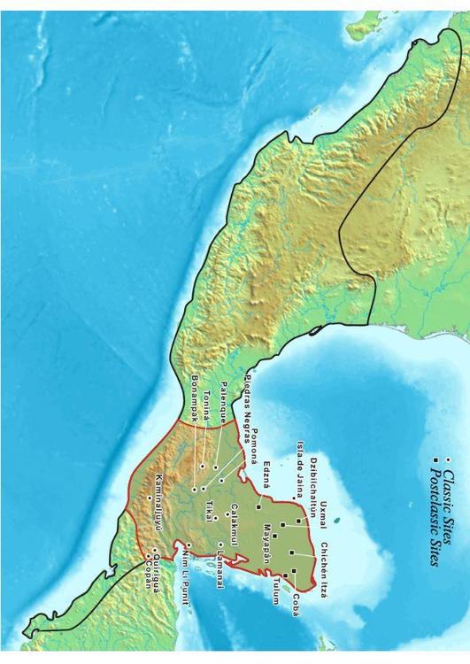 map of Mayan civilization