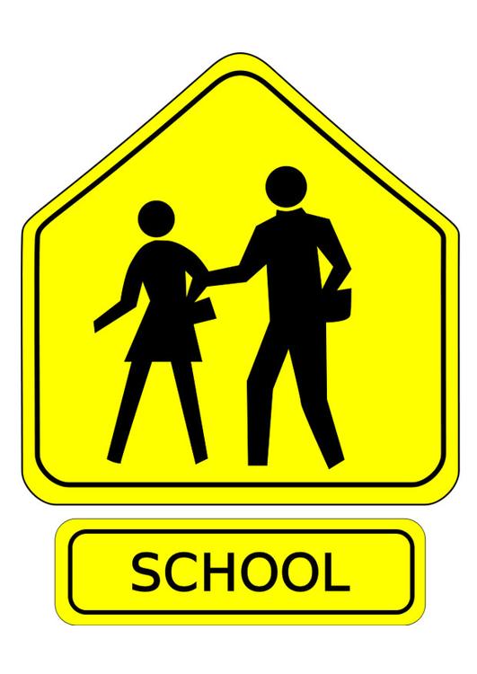 traffic sign - school