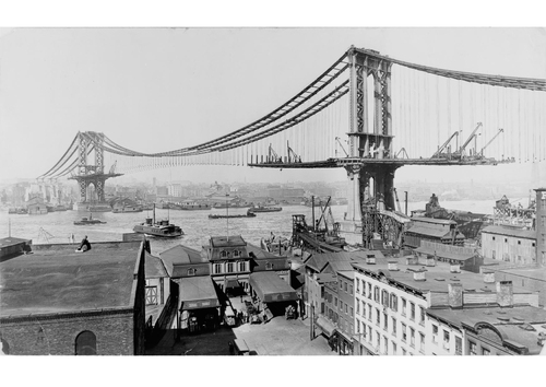 Manhattan bridge construction 1909