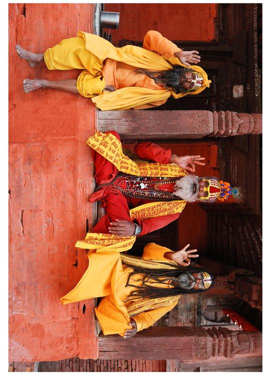 3 Sadhus (Hindu Holymen) in Nepal