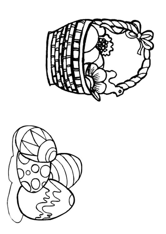 basket of easter eggs clipart. Easter basket and Easter eggs