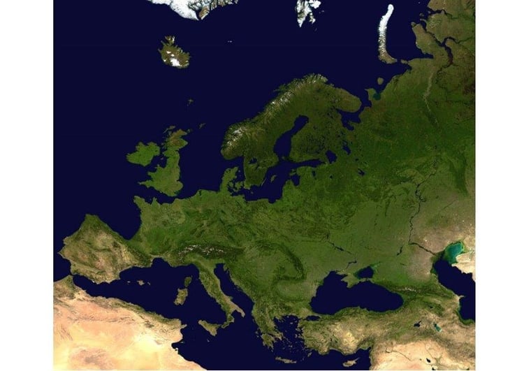 Photo satelite image Europe