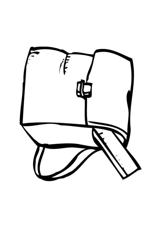 coloring page school bag