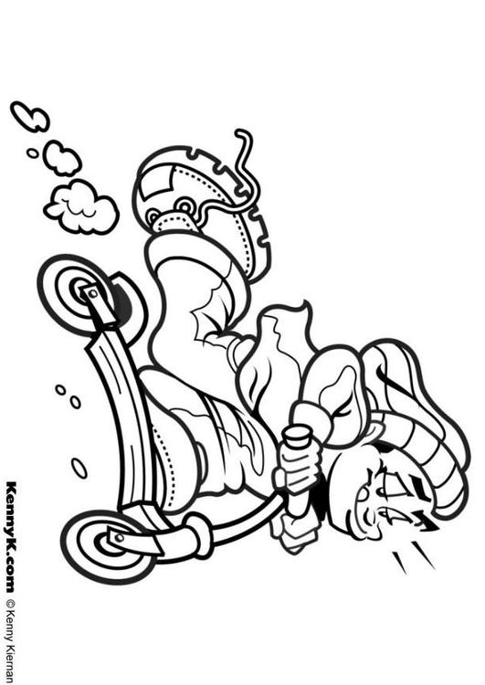 coloring page scooter 