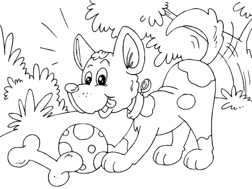 Coloring page puppy