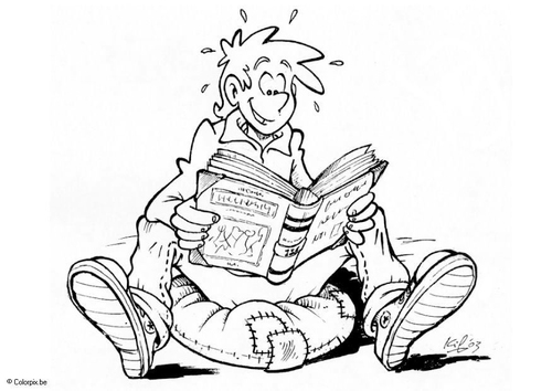 reading a book