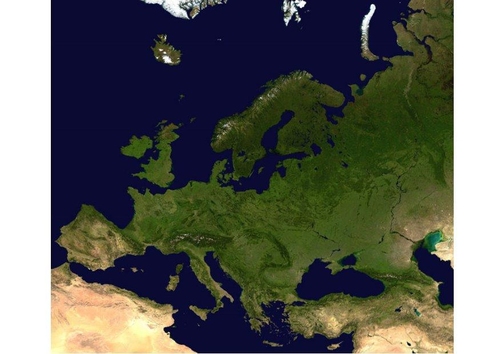 satelite image Europe