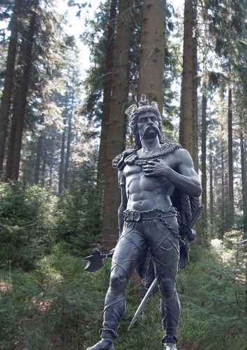 Statue of Ambiorix in the forest