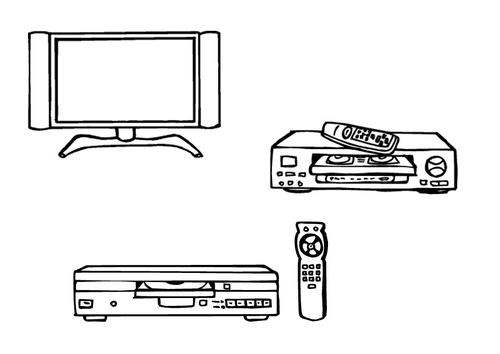 television, vcr, dvd player