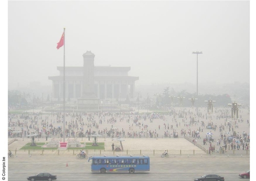 Tienanmn Square with smog