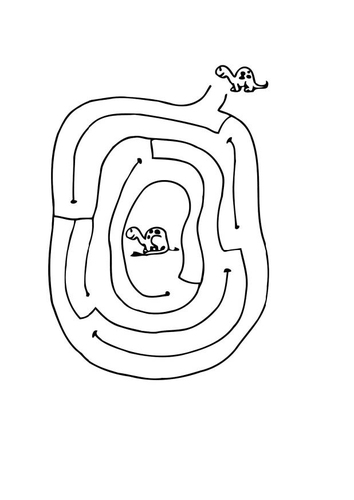 Coloring page turtle maze