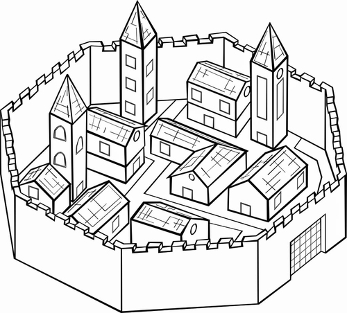 Walled city in medieval Europe