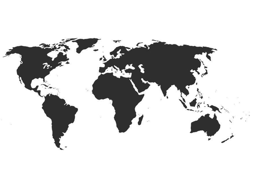 blank map of the world with borders. World map without orders