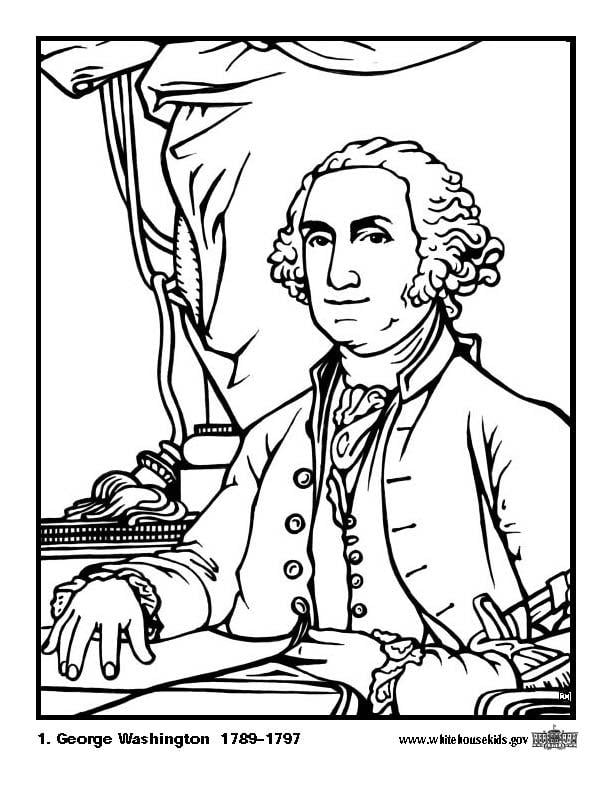 Coloring page 01 George Washington