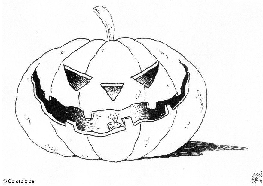 Coloring page 04 halloween pumpkin