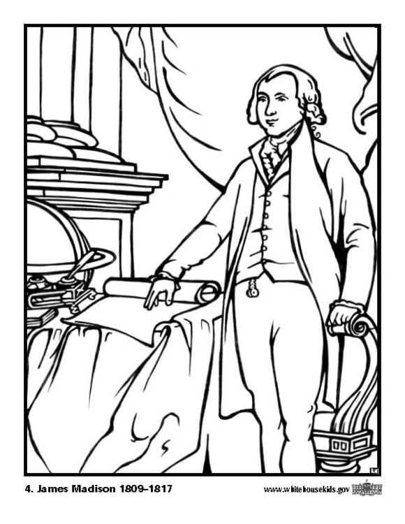 Coloring Page 04 James Madison - free printable coloring pages - Img 12614