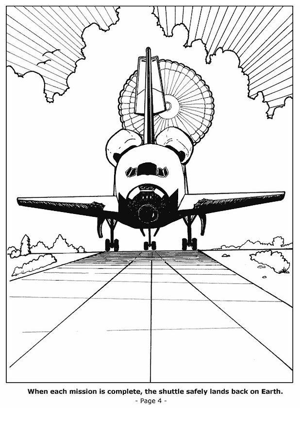 Coloring page 04 space shuttle landing
