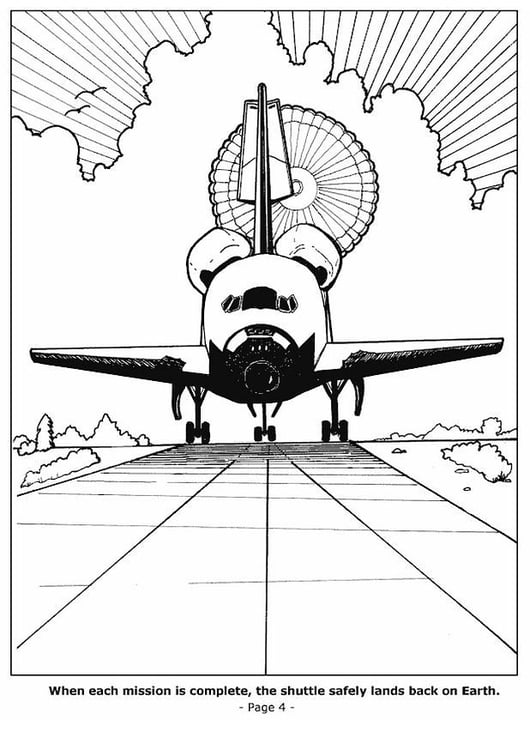 Coloring page 04 space shuttle landing