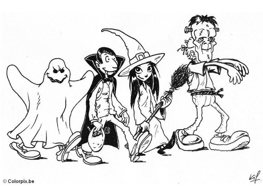 Coloring page 06 halloween trick or treat