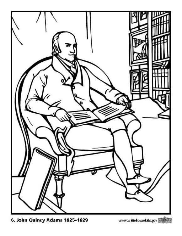 Coloring page 06 John Quincy Adams