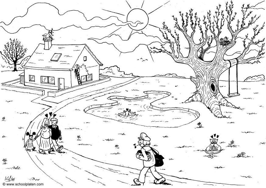 Coloring page 06b. spring