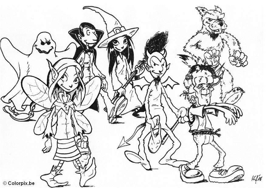 Coloring page 07 halloween trick or treat