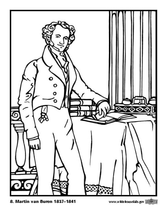 Coloring page 08 Martin van Buren