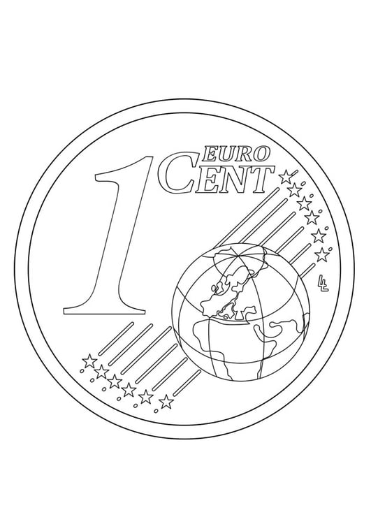 Coloring page 1 cent